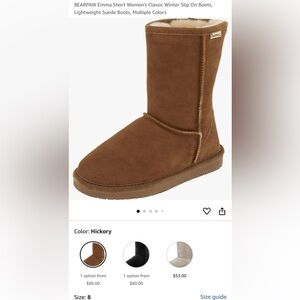 Bear paw Emma Short Boots. Hickory color. Size 8.